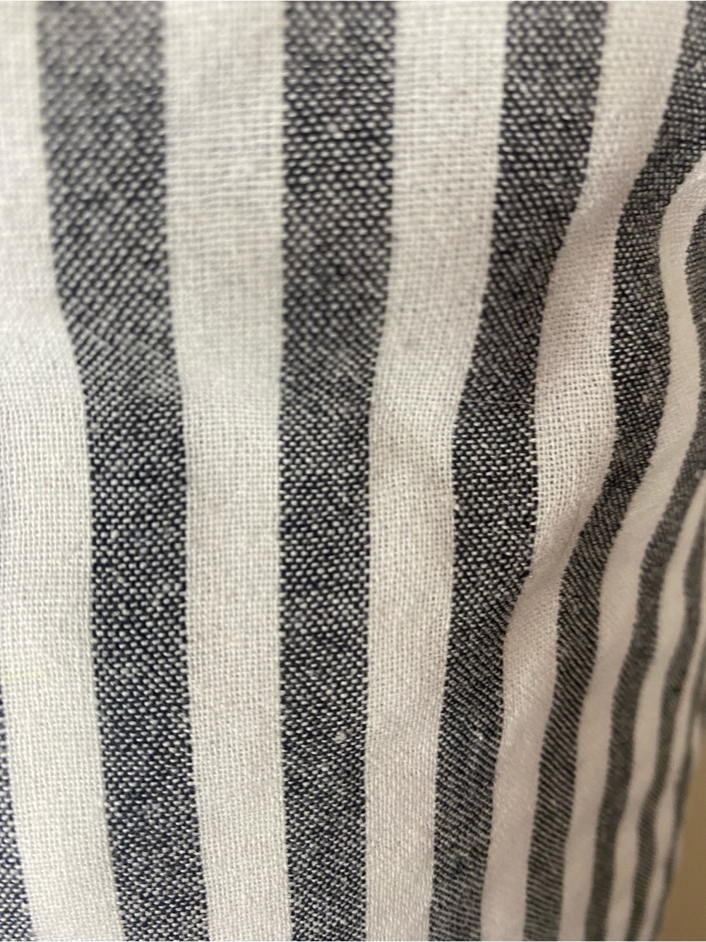 FAVLUX White and Gray Vertical Stripe Tie-Front Linen Mini Skirt size small - Picture 7 of 8